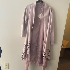Simply Couture Mauve Cardigan with Elegant Detailing